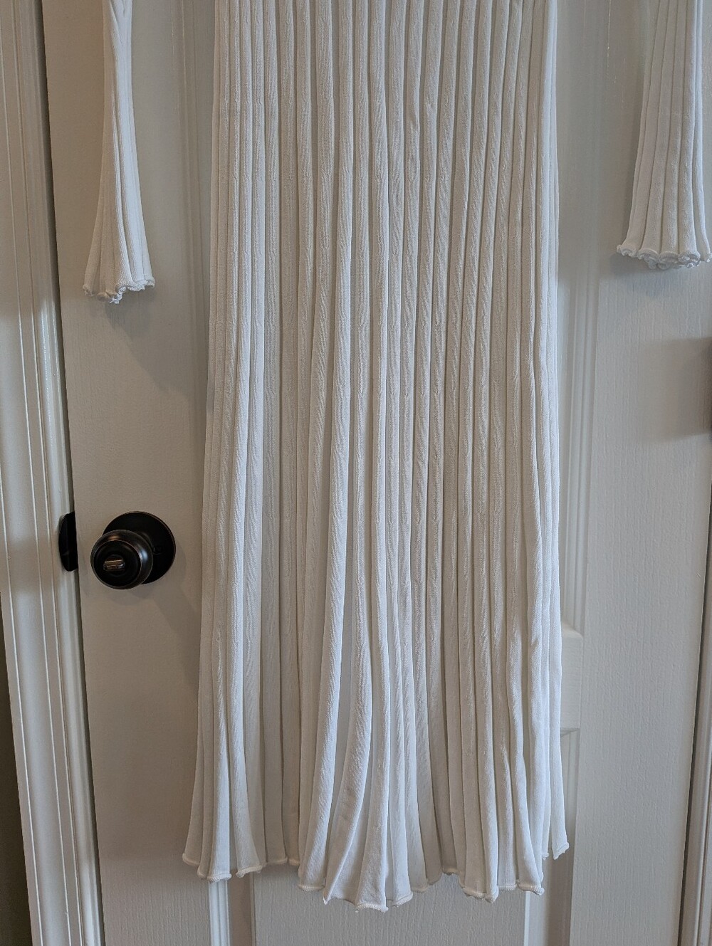 DISSH Reign Dress White Ribbed Maxi Long Sleeve Tie Bridal Minimalist Size XL - Picture 11 of 16